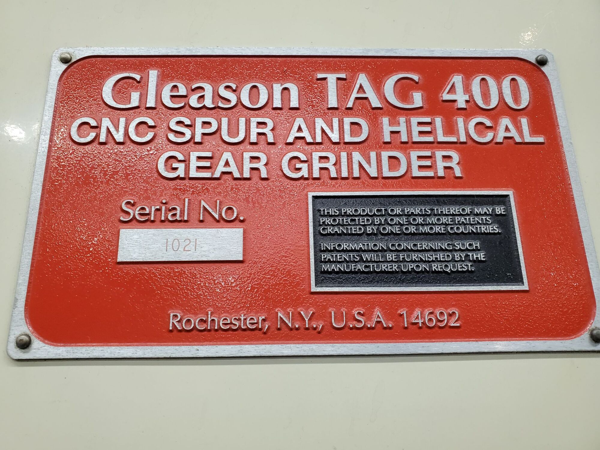 1995 GLEASON Tag 400 GEAR GRINDERS (CNC) | Piselli Enterprises